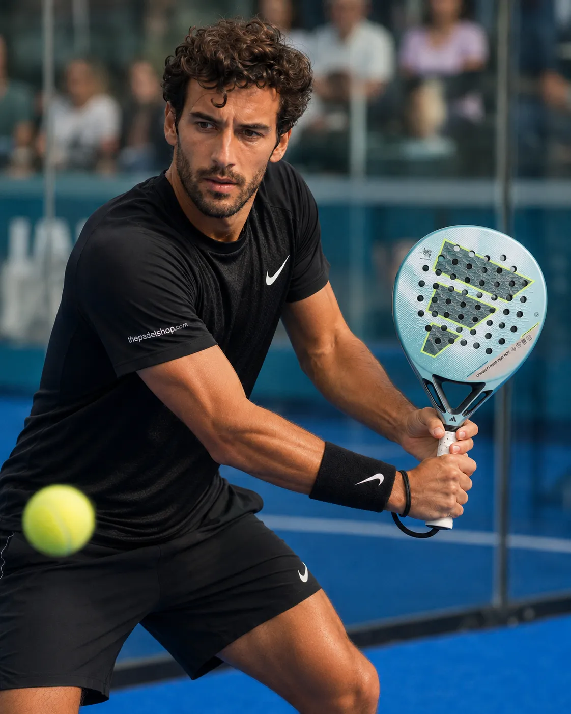 Luca Navarro testing the Adidas Cross It Light 2026 Pro Edition padel racket on court