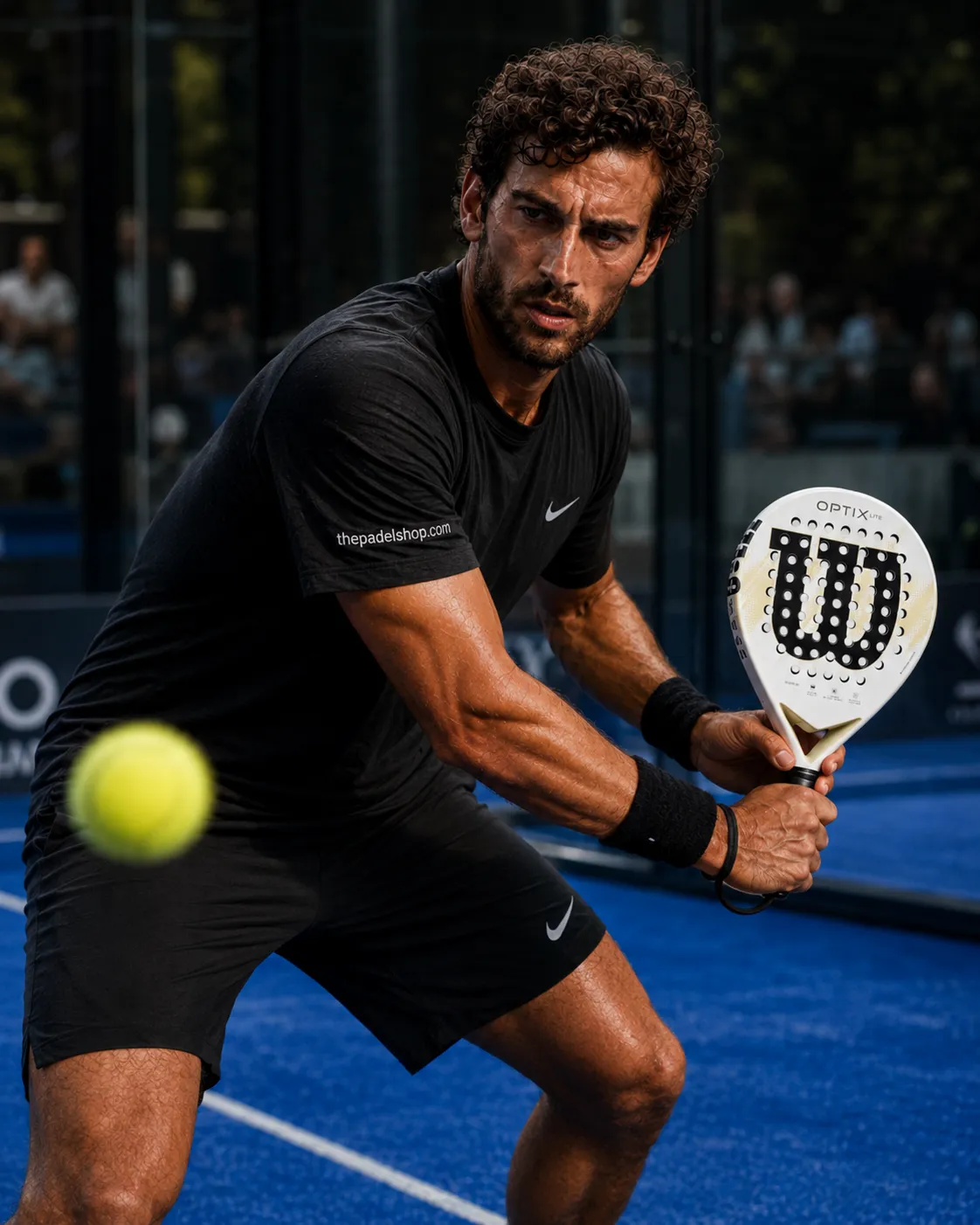 Luca Navarro testing the Wilson Optix V2 Lite 2026 padel racket on court
