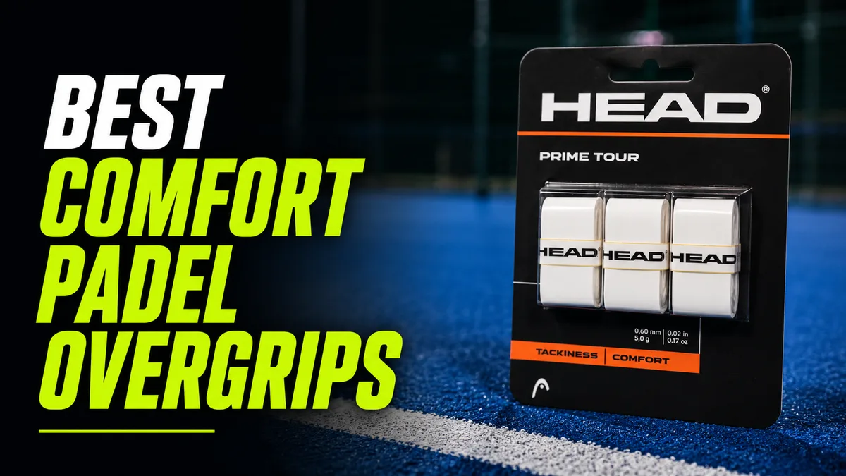 Packaged Head Prime Tour comfort overgrip 3-pack standing upright on an outdoor padel court